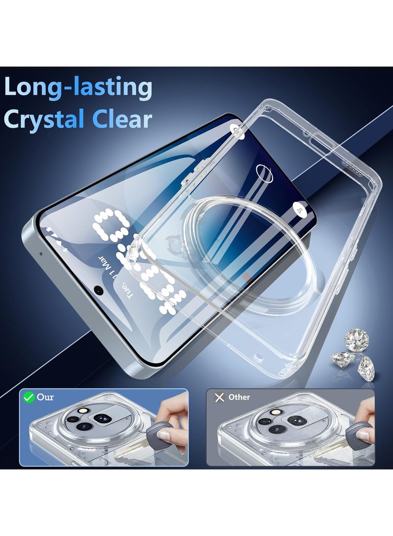 DUSALA For Nothing Phone 3a Pro Case and Screen Protector, TPU Bumper + PC Hard Plate Clear Back Cover, Shockproof Protection Mobile Phone Case, Anti-Yellowing Slim Fit Protective Casing (Transparent) - Image 4