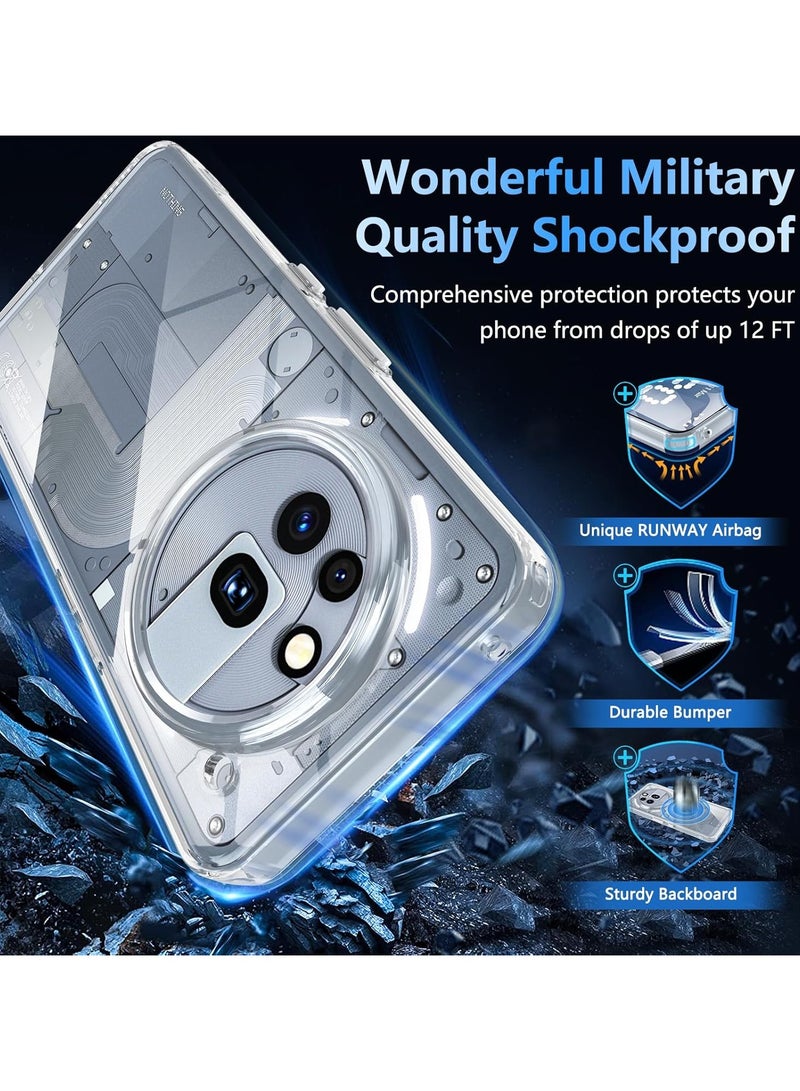 DUSALA For Nothing Phone 3a Pro Case and Screen Protector, TPU Bumper + PC Hard Plate Clear Back Cover, Shockproof Protection Mobile Phone Case, Anti-Yellowing Slim Fit Protective Casing (Transparent) - Image 5