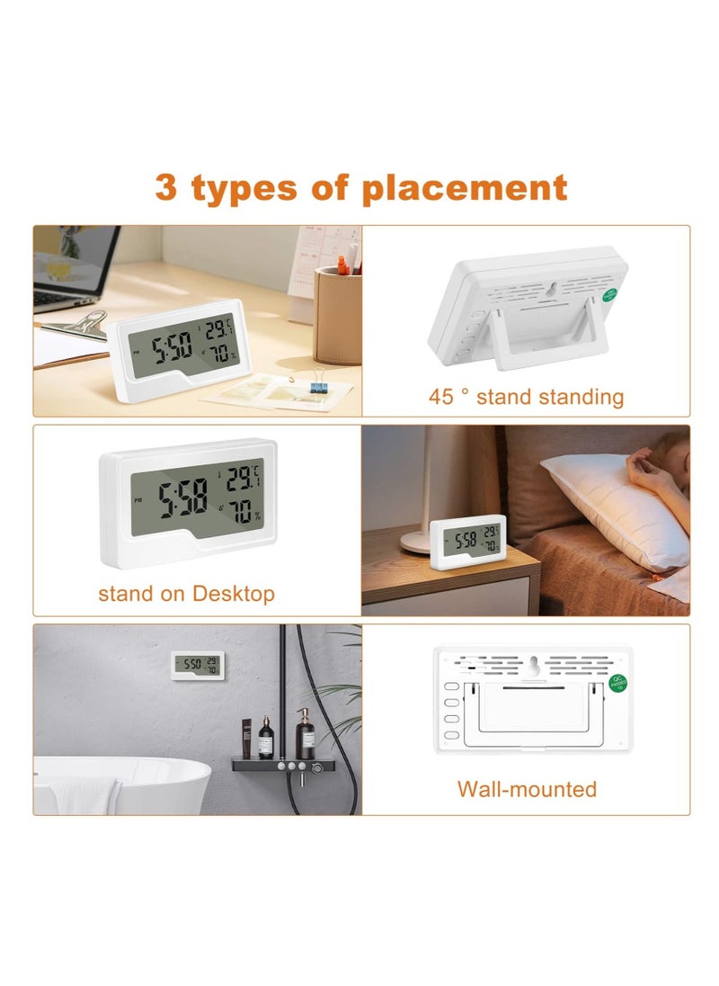 Generic - Digital Thermometer Hygrometer, Room Calibrated Humidity Meter, Temperature Humidity Monitor Indicator Sensor, Digital Date Clock, for Wall, Kitchen, Greenhouse, Indoor Baby - Image 1