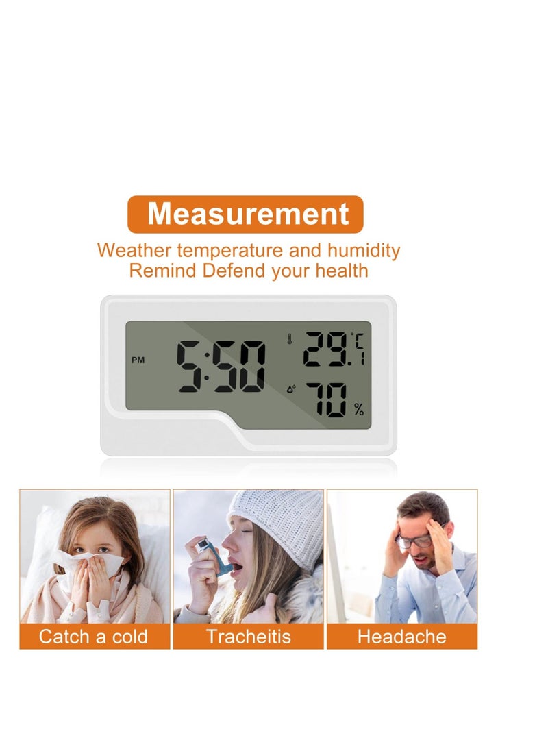 Generic - Digital Thermometer Hygrometer, Room Calibrated Humidity Meter, Temperature Humidity Monitor Indicator Sensor, Digital Date Clock, for Wall, Kitchen, Greenhouse, Indoor Baby - Image 1