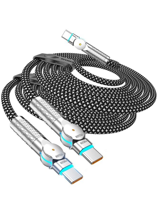 PINGXIN USB C to USB C Cable 10FT 240W, 180°Rotating USB C Cable Braided Type C Charger Cable Fast Charge for iPhone 16/16Pro/16Plus/16ProMax,MacBook Air,iPad Pro,Pixel,Samsung Galaxy S23/S24 Ultra-Black - Image 1