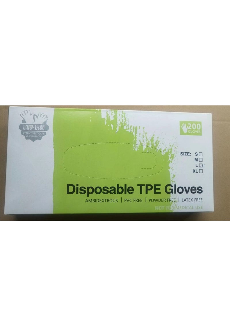 Durable TPE Material Disposable Gloves-Pack of 200 - Image 1