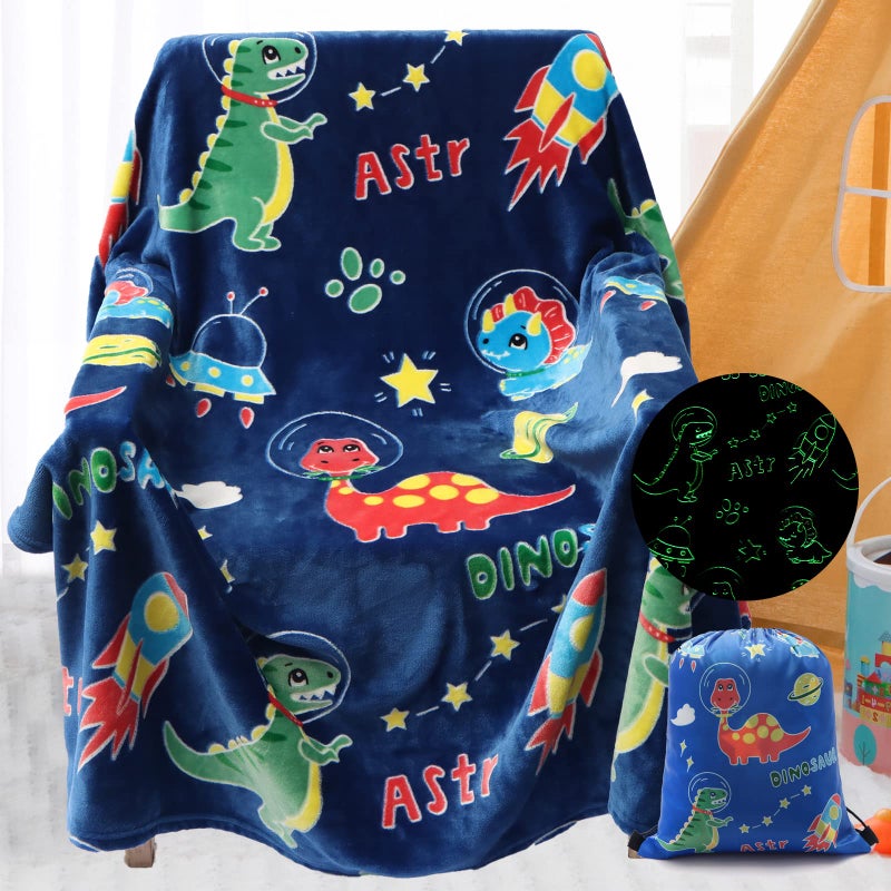 Glow in The Dark Dinosaur Blanket Gifts for 110 Year Old BoysDino Soft Kids BlanketsDino Party BlanketsLuminous Toys Birthday Christmas Halloween Thanksgiving Easter Gifts60 x 50in