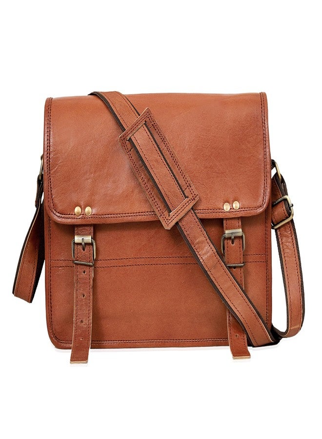 Cuero Genuine Leather iPad/Tablet Bag Messenger Bag Small Briefcase CrossBody Shoulder Bag for Men and Women (Tan Brown, 11" x 9" Small) - Image 4