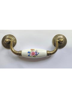 ES EVGOR STUDIO Evgor Studios Ceramic Handle for Chest of DrawerKitchen Cabinetsidetable in Antique Brass Finish Set of 1  - Image 2