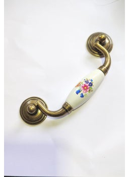 ES EVGOR STUDIO Evgor Studios Ceramic Handle for Chest of DrawerKitchen Cabinetsidetable in Antique Brass Finish Set of 1  - Image 4