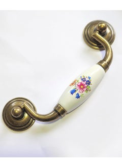 ES EVGOR STUDIO Evgor Studios Ceramic Handle for Chest of DrawerKitchen Cabinetsidetable in Antique Brass Finish Set of 1  - Image 1