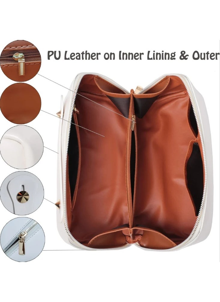 Generic "Leather Travel Makeup Bag – Large-Capacity Cosmetic Organizer for Women, Waterproof & Portable Beauty Case, Random Color"  - Image 5