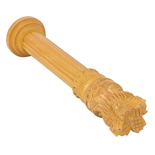 Fine Craft India Wooden Ashoka Stambh Desk Ashoka Pillar Ideal for Advocate Tabel Office & Home Decor Showpiece Best for Gifting Purpose (12 Inch) rg_Wooden_Ashoka_12inch - Image 3