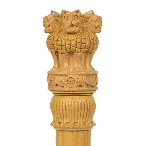 Fine Craft India Wooden Ashoka Stambh Desk Ashoka Pillar Ideal for Advocate Tabel Office & Home Decor Showpiece Best for Gifting Purpose (12 Inch) rg_Wooden_Ashoka_12inch - Image 2
