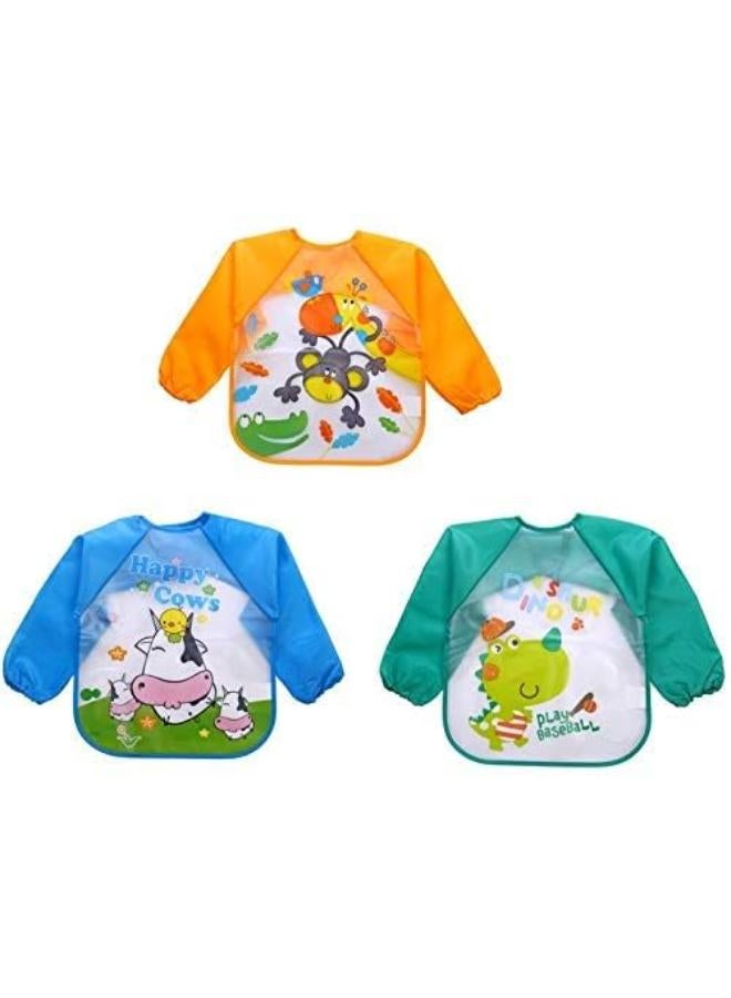Washable 3 Pcs Long Sleeve Bibs - Image 1