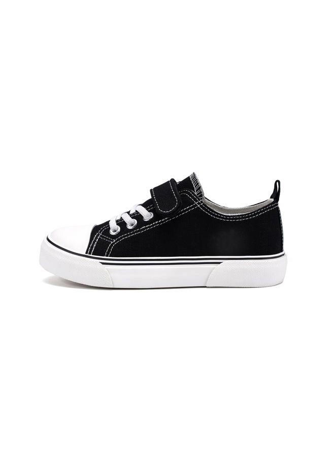 Zoroadke Toddler Boys and Girls Sneakers Low Top Adjustable Strap Canvas Shoes for Kids, Black, 12 Little Kid - Image 5
