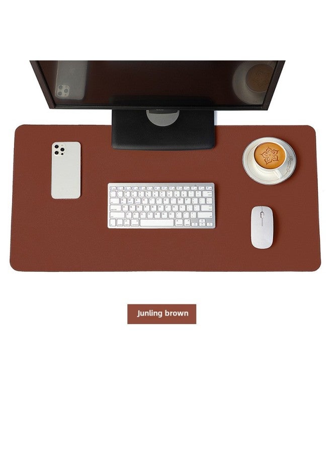 Extra Large Computer Desk Mat Waterproof Leather Mouse Pad Logo Customizable Dining Table Placemat Digital Pattern-Color:80 * 40cm Sewing Line-Pattern:Single-sided Green Brown  - Image 1