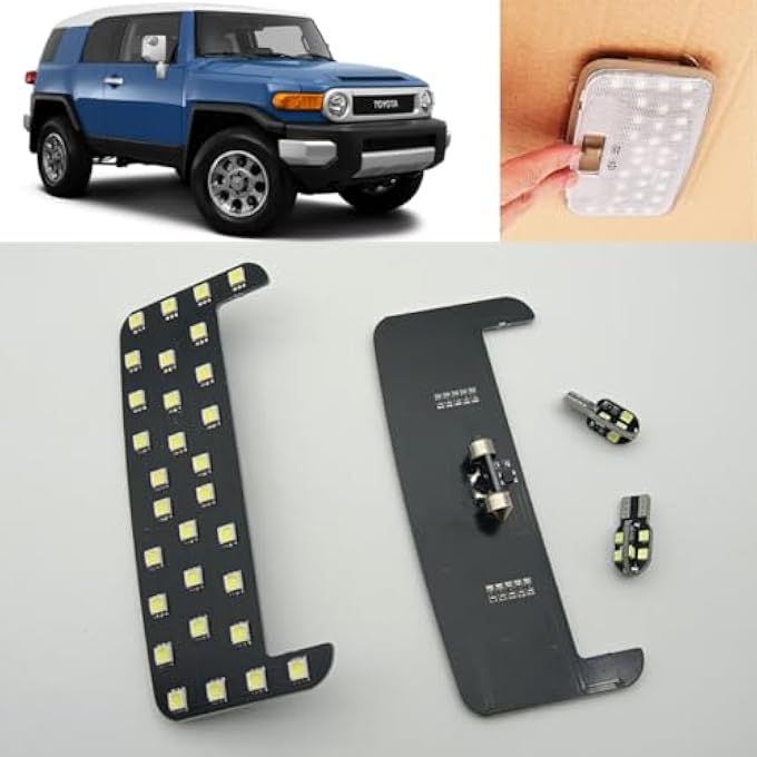 ريحني مجموعة إضاءة داخلية LED بيضاء فائقة السطوع 6000 كلفن لموديلات 2007-2024، متوافقة مع Fj Cruiser وTacoma 4Runner وRav4 وCamry وPrius وCorolla - Image 2
