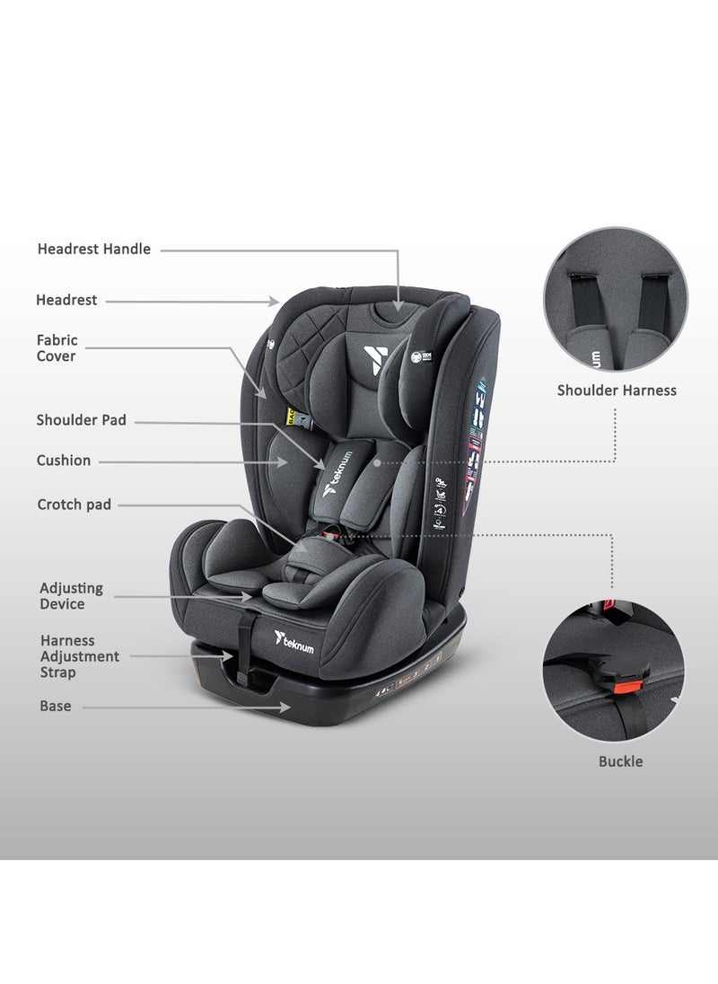 TEKNUM - Evolve 2 Car Seat, 0 - 12 Yrs - Grey - Image 1