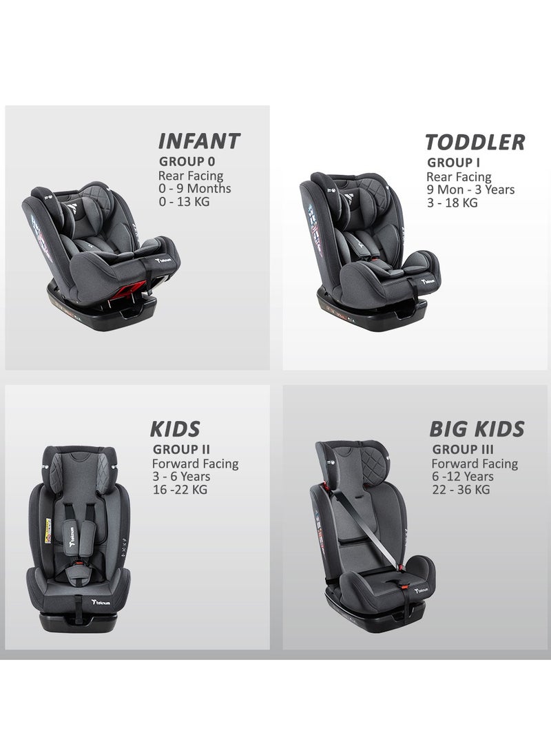 TEKNUM - Evolve 2 Car Seat, 0 - 12 Yrs - Grey - Image 1