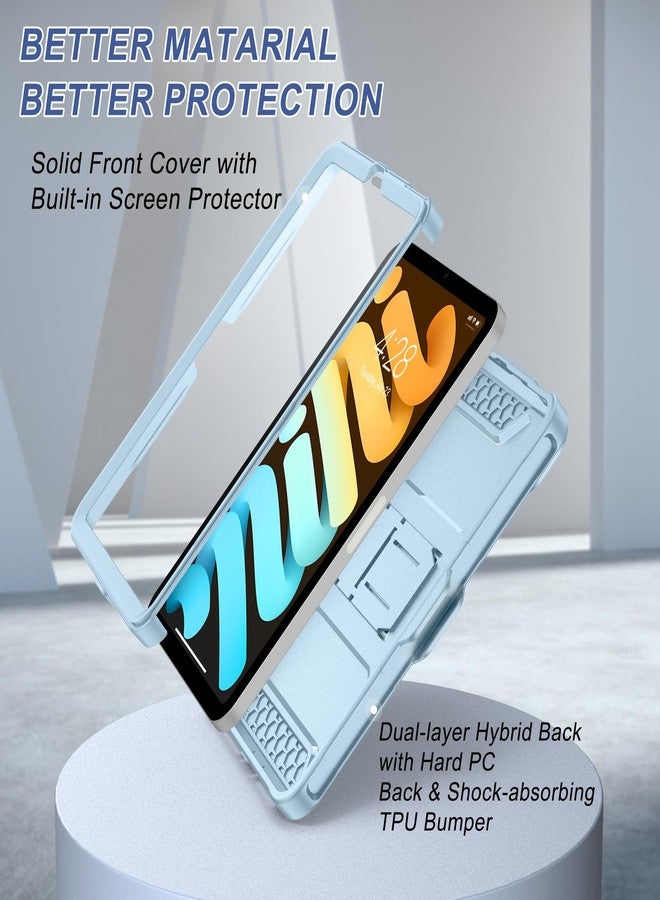 Soke Case for iPad mini 7 (A17 Pro) 2024/ Mini 6 2021 8.3 Inch,with Built-in Screen Protector and Kickstand, Rugged Full-Body Protective Cover for Apple iPad mini 7th/6th Generation - Sky Blue - Image 3