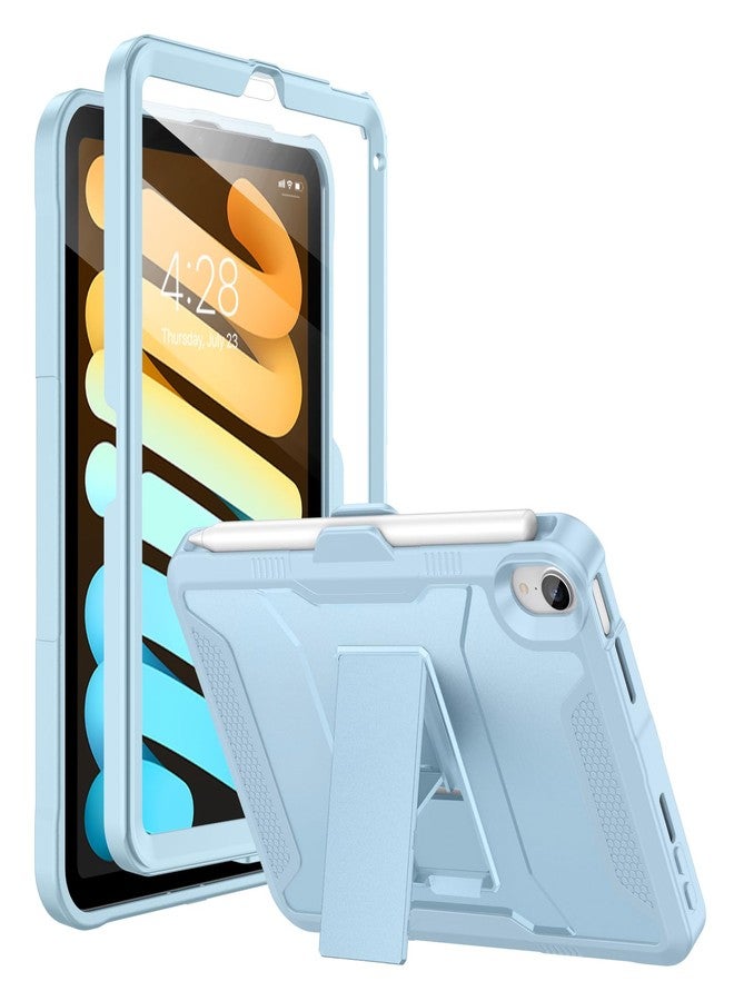 Soke Case for iPad mini 7 (A17 Pro) 2024/ Mini 6 2021 8.3 Inch,with Built-in Screen Protector and Kickstand, Rugged Full-Body Protective Cover for Apple iPad mini 7th/6th Generation - Sky Blue - Image 1
