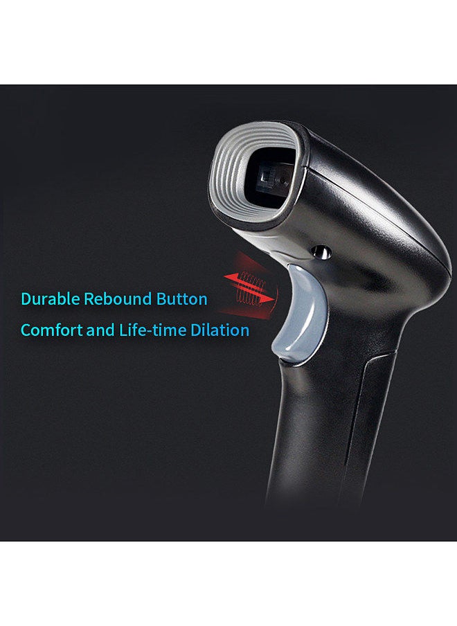 Generic - USB Barcode Scanner 1D 2D QR Handheld Wired Bar Code Reader with Stand Support Screen Code Compatible with Windows XP/7/8/10 Android Linux System - Image 1