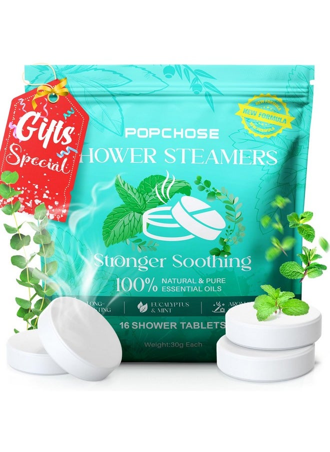 POPCHOSE - Shower Steamers Aromatherapy 16 Pack, Birthday Gifts for Women, Valentines Day Gifts for Her, Eucalyptus Shower Tablets Essential Oils, Self Care Gift for Mom, Men, Stress, Sinus Relief & Home SPA - Image 1
