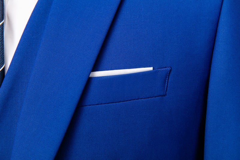 UNINUKOO Mens Suit Jacket Slim Fit Sport Coat 1 Button Notched Lapel Casual Fashion Dress Blazer for Men US Size 38 Royal Blue - Image 3