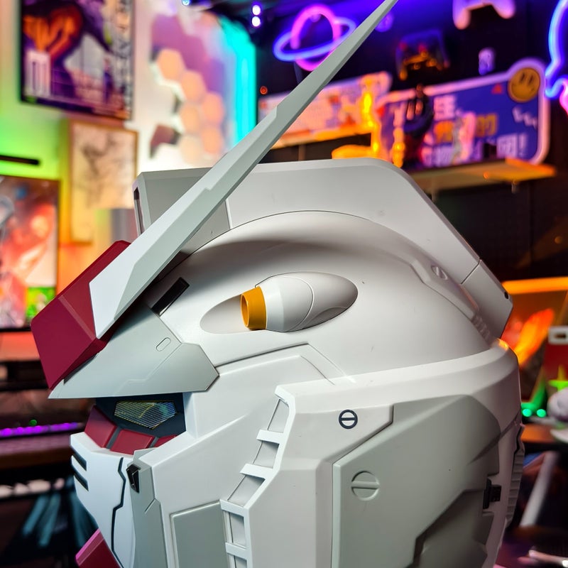 Gundam LED Light-up Cosplay Helmet Mask - Image 4