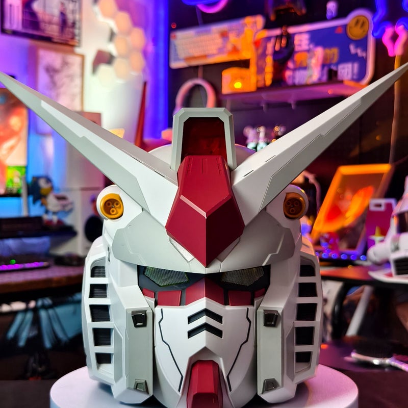 Gundam LED Light-up Cosplay Helmet Mask - Image 3