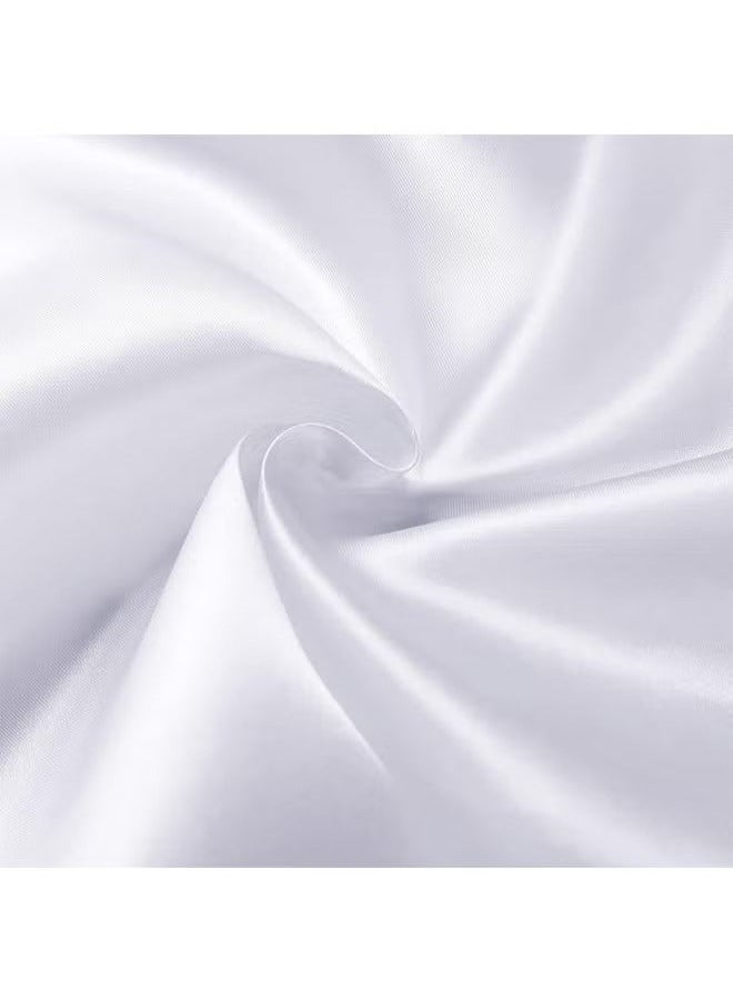 10 Pcs Satin Napkins, Square Table Napkins, 17x17 Soft Dinner Napkins Elegant Silk Napkins for Dinner Wedding Parties, Soft Smooth Fabric Washable Napkins for Parties, Weddings and Dinners (White) - Image 3