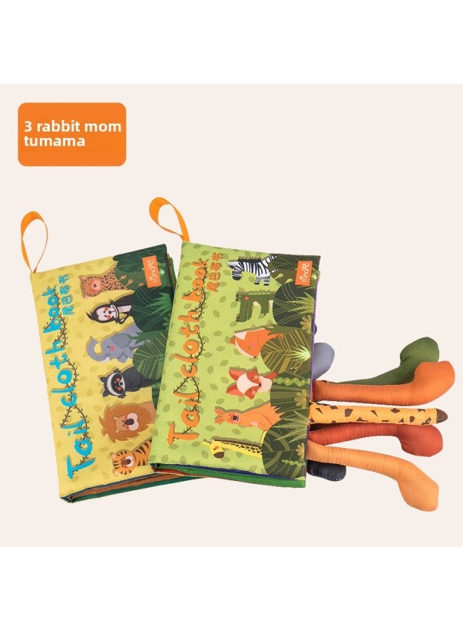 Mother Rabbit Early Education Three-dimensional Cloth Books Baby Can't Tear Rainbow Tail Books Baby Bite Washing Toys-Color:Tail Cloth Book (two-piece) 10048  - Image 1