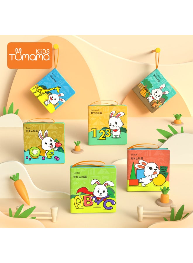 Mother Rabbit Early Education Three-dimensional Cloth Books Baby Can't Tear Rainbow Tail Books Baby Bite Washing Toys-Color:Tail Cloth Book (two-piece) 10048  - Image 4