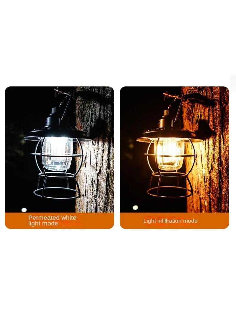 1Pcs Outdoor camping light retro convenient portable LED charging emergency light white - Image 4