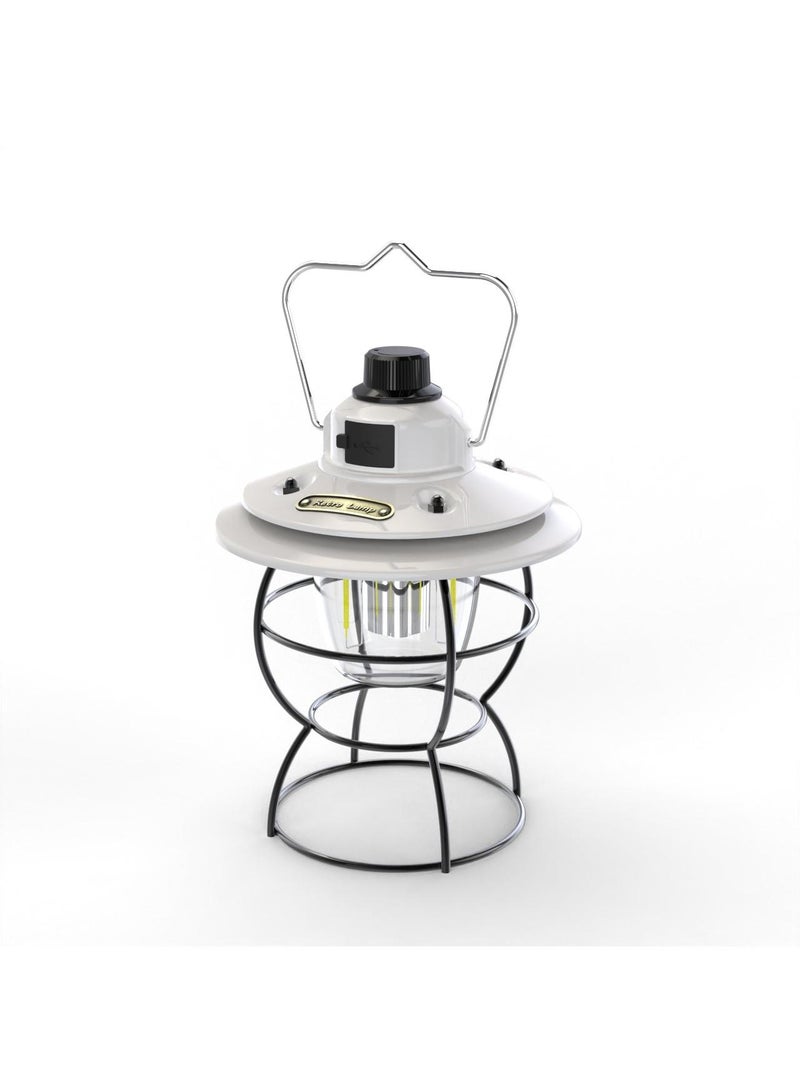 1Pcs Outdoor camping light retro convenient portable LED charging emergency light white - Image 1