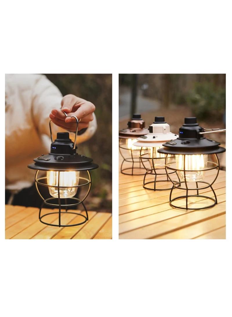 1Pcs Outdoor camping light retro convenient portable LED charging emergency light white - Image 3