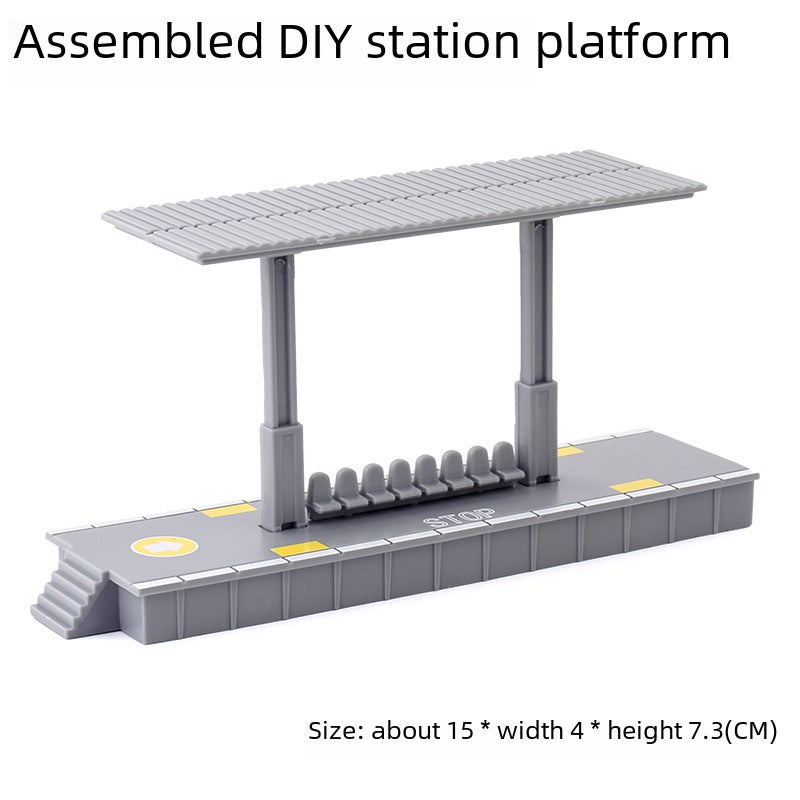 Rail Transit Station Light Everbright Platform/Rail + Electric Pole/Waiting Pavilion/Rail Roll Train Toy Accessories(Track Roll Sticker) - Image 5