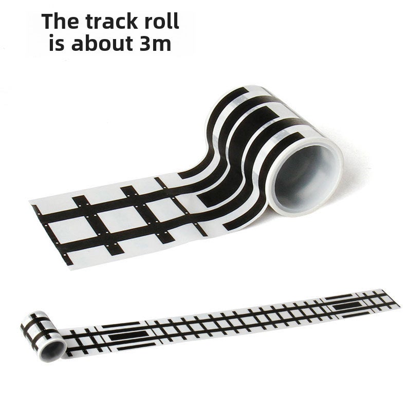 Rail Transit Station Light Everbright Platform/Rail + Electric Pole/Waiting Pavilion/Rail Roll Train Toy Accessories(Track Roll Sticker) - Image 1