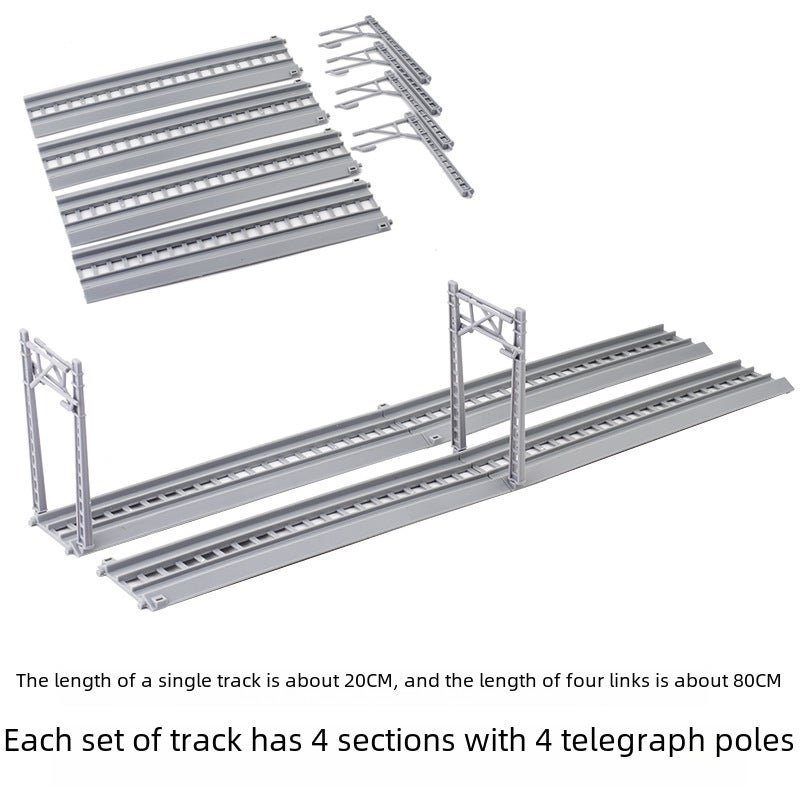 Rail Transit Station Light Everbright Platform/Rail + Electric Pole/Waiting Pavilion/Rail Roll Train Toy Accessories(Track Roll Sticker) - Image 4