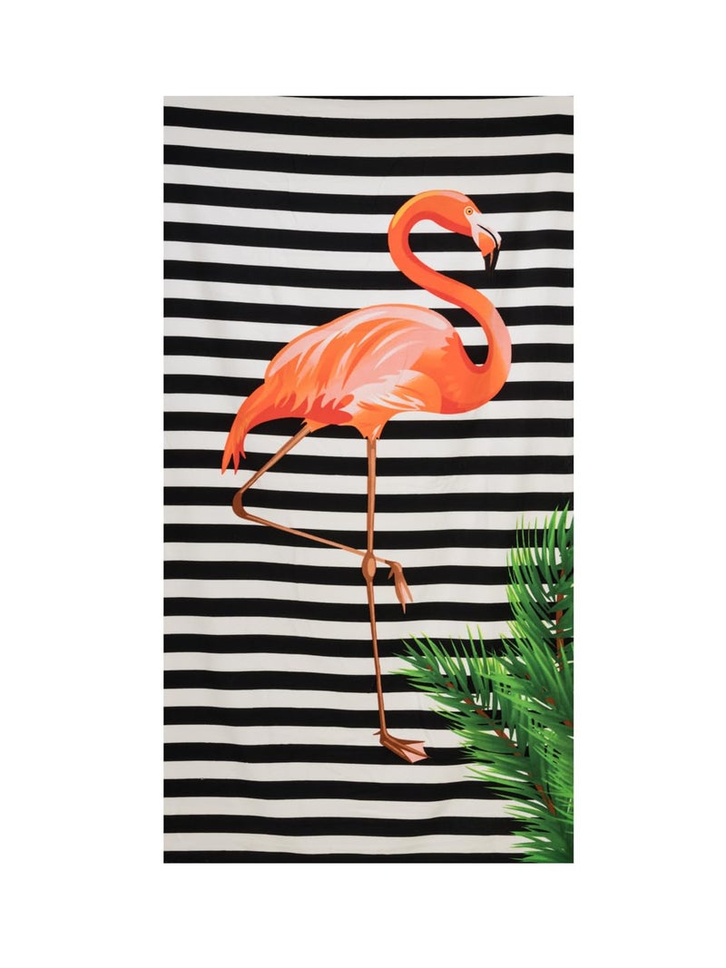 Yellow Bee Striped Flamigo Towel for Girls (250 GSM) - Black, White, Orange, 12-20 Years - Image 5