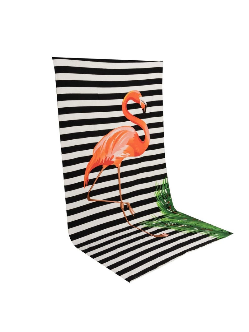 Yellow Bee Striped Flamigo Towel for Girls (250 GSM) - Black, White, Orange, 12-20 Years - Image 1