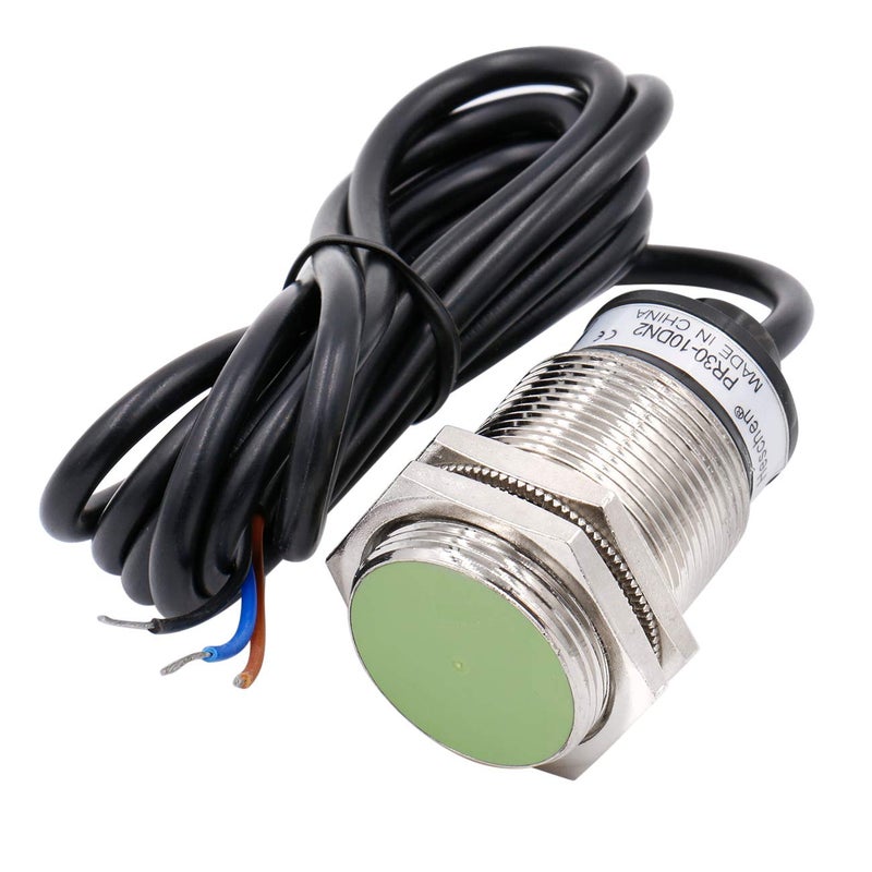 Heschen مستشعر القرب بطريقة الاستقرائية M30، PR30-10DN2، نوع أسطواني، مسافة الكشف 10 مم، DC12-24V، نوع درع، 3 أسلاك، NPN NC (مغلق عادة) - Image 1