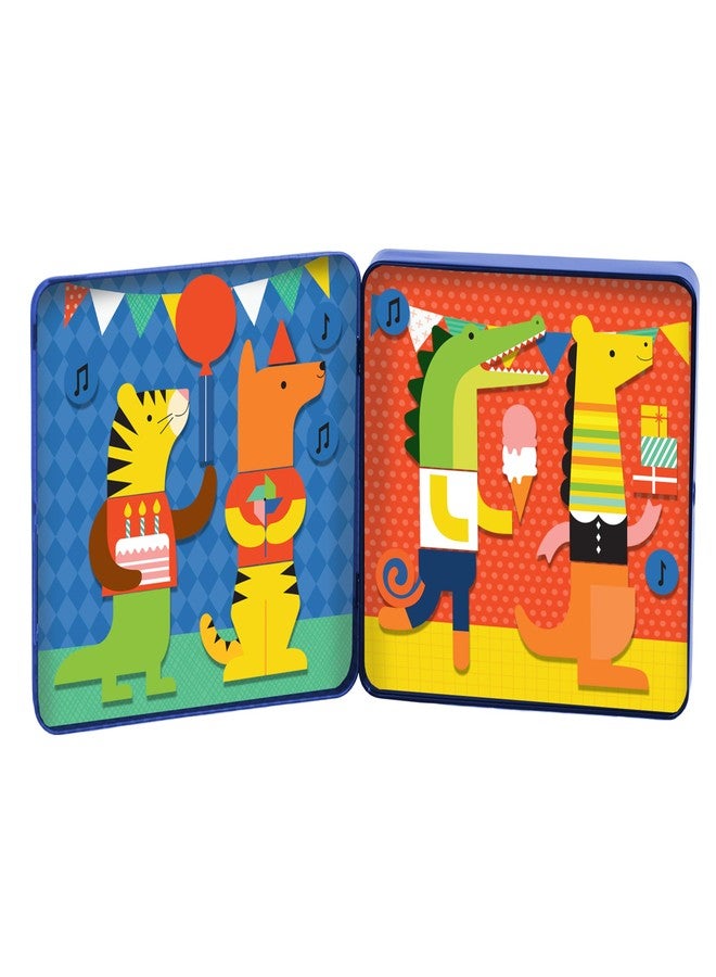 Petit Collage Magnetic Play Set, Party Animals – Mix & Match Magnetic Game Board, Ideal for Ages 3+ – Includes 2 Magnetic Scenes and Over 25 Magnet Pieces, Ideal Travel Activity for Kids - Image 2