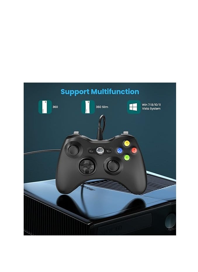 Generic - YAEYE Wired Controller for Xbox 360, Game Controller for 360 with Dual-Vibration Turbo Compatible with Xbox 360/360 Slim and PC Windows 7,8,10,11 - Image 1