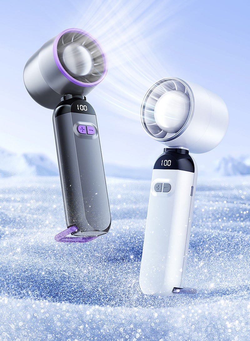 LOOPITYS Portable handheld fan,mini fan，electric fan， purple bladeless compact fan, rechargeable fan, suitable for outdoor camping, beach, bedroom, office, gym, dormitory - Image 5