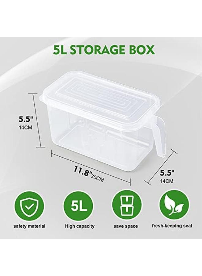 SKY-TOUCH 3 Pieces Refrigerator Organizer Stackable Plastic Kitchen Food Storage Containers With Lids And Handle For Fruits And Vegetables Freezer Safe Food Storage Boxes Transparent - Image 4