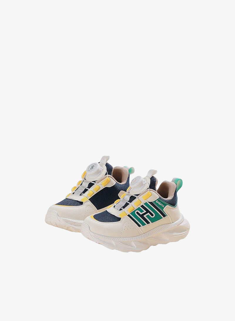 Babaya Boys Panelled Sneakers with Stretch Lace - Image 2
