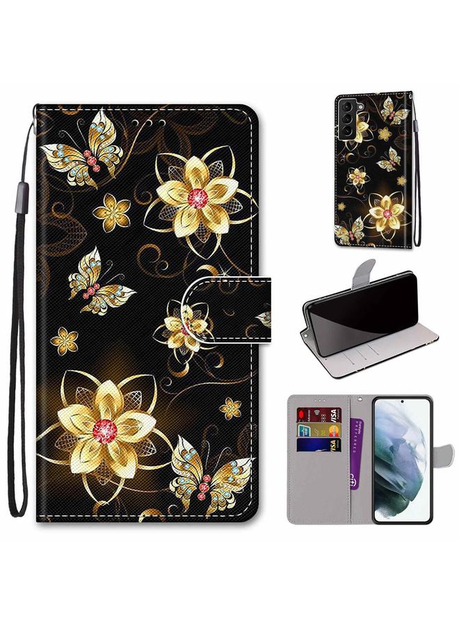 S-TOP Case For Samsung Galaxy S22+ 5G Coloured Drawing Cross Texture Horizontal Flip Leather Phone Case with Holder & Card Slots & Wallet & Lanyard - Image 1