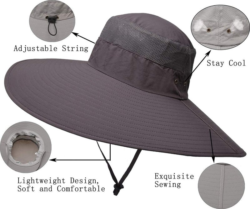 Leotruny Super Wide Brim Bucket Hat UPF50+ Waterproof Sun Hat for Fishing Hiking Camping - Image 5