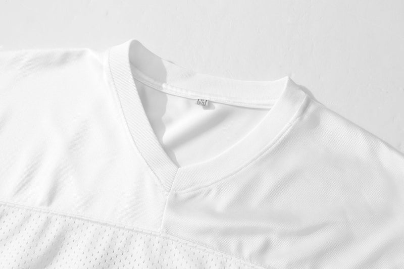 PRIMITAS Blank Football Jersey Mesh Athletic Football Shirt Practice Sports Uniform White - Image 3