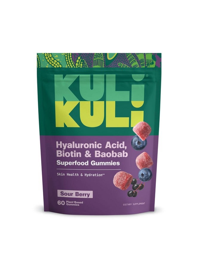 Kuli Kuli Super Gummies - Skin Supplements with Baobab, Elderberry, and Biotin - Helps Support Skin Health - 60 Non-GMO, Gluten-Free Gummies - Image 1