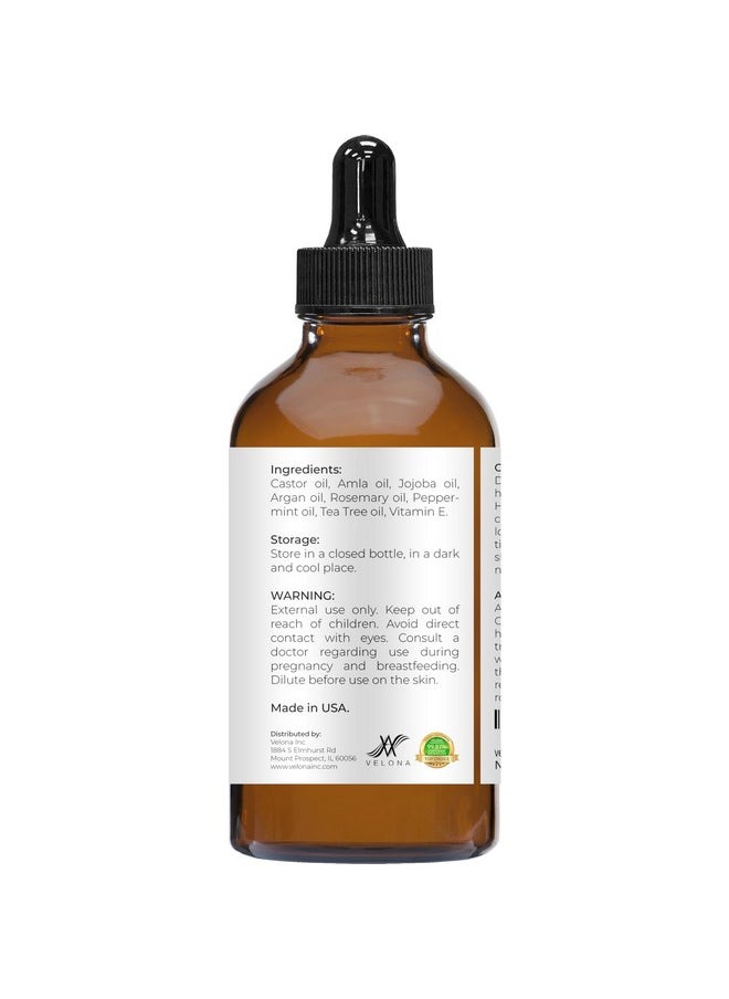 velona - Hair Growth Formula 4 Oz Castor Oil Amla Oil Jojoba Oil Argan Oil Rosemary Oil Peppermint Oil Tea Tree Oil Vitamin E Natural Mix With Organic Carrier And Essential Oils - Image 1