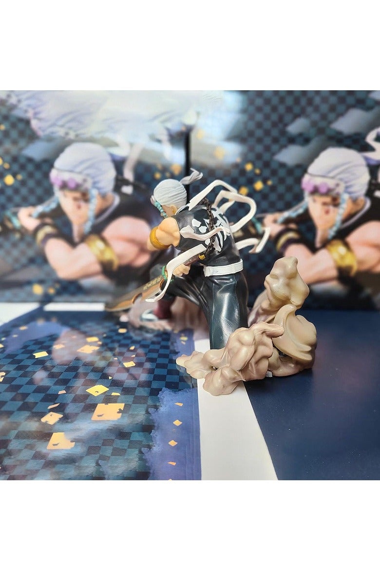 عام زخارف من статуэт Demon Slayer تتجسد تنجين (Tengen) ورواد الصوت. هذه الزخارف تعيد إنتاج المشاهد الكلاسيكية بشكل جميل وتجعل الشخصيات تبدو مماثلة تمامًا لصورتها الأصلية. - Image 3